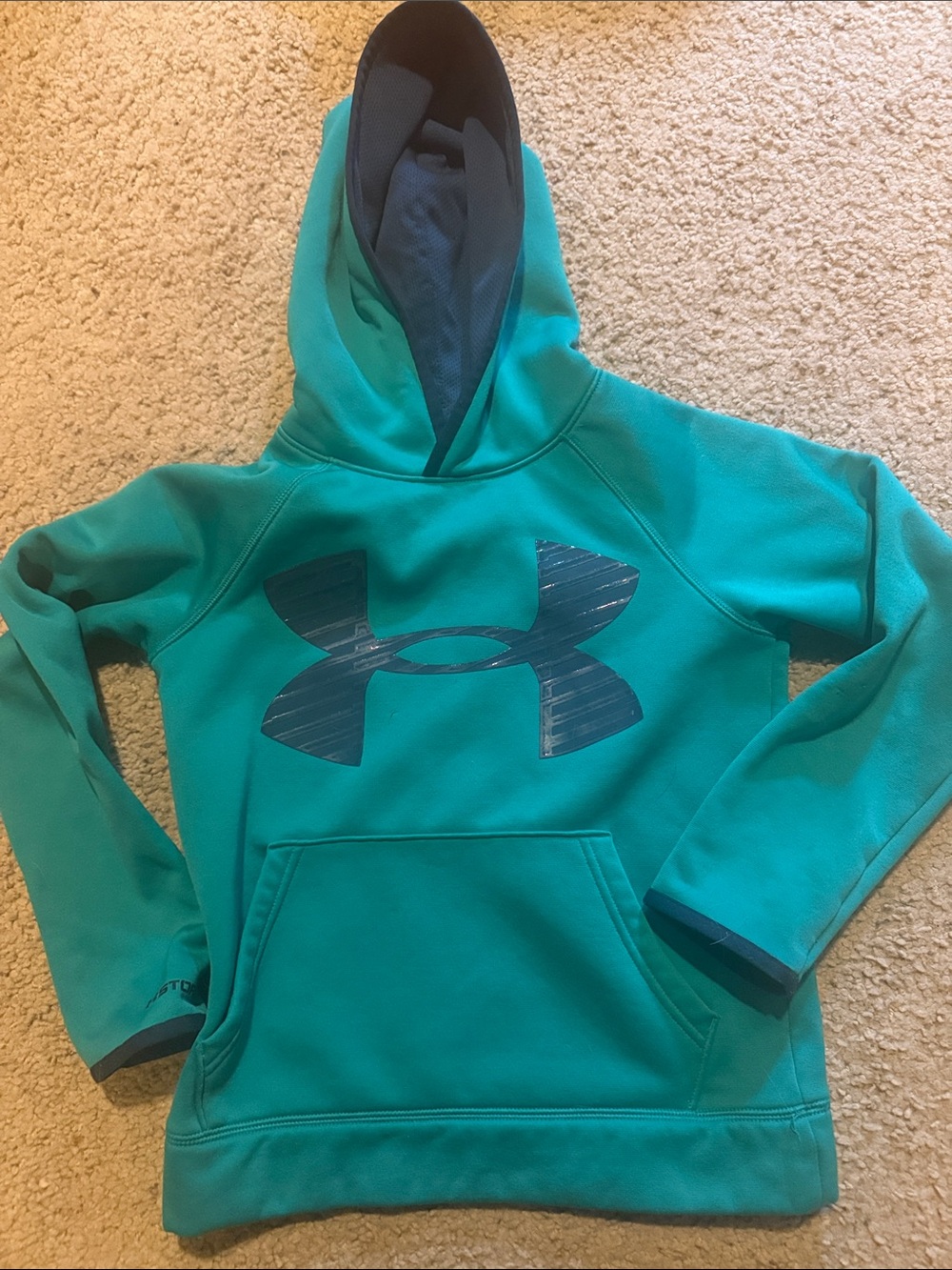 Under Armour green Boys Pullover Hoodie with Dark Logo